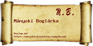 Mányoki Boglárka névjegykártya